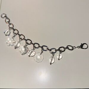 Swarovski Silver Crystal Charm Bracelet with Dust Bag